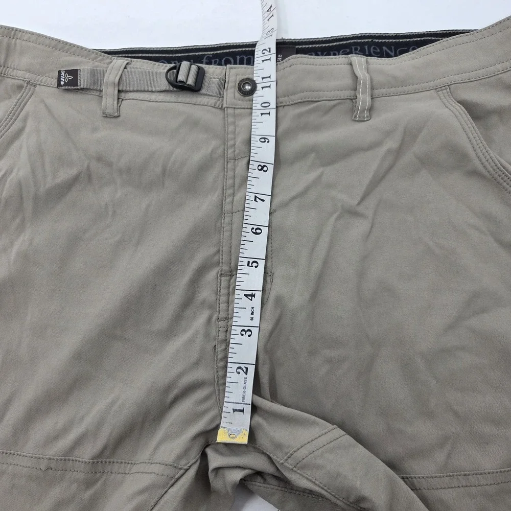 Prana Stretch Zion Pants Mens 40x30 Khaki‎ Tan Straight Hiking Outdoor Roll Up